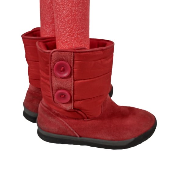 Lands' End Red Suede Boots Women Size 6.5 394102 Winter Boots Insulated - Picture 3 of 9